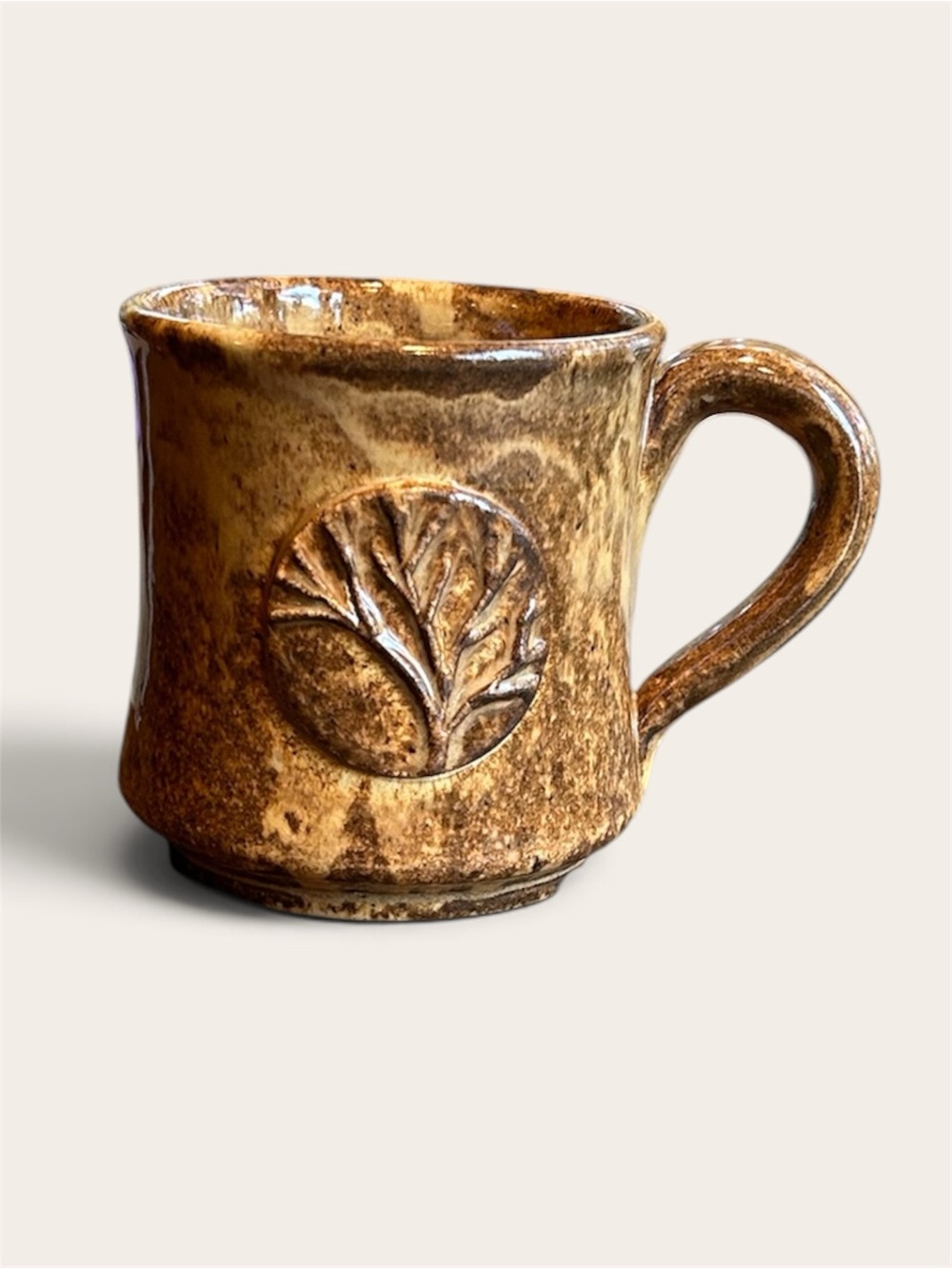Handcrafted Pottery - Tree Mug - Brown